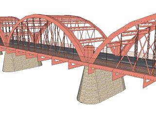 钢结构拱形su模型下载_sketchup草图大师SKP模型