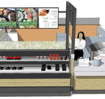 寿司展示柜su模型下载_sketchup草图大师SKP模型