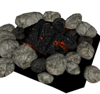 篝火炭火石SU模型下载_sketchup草图大师SKP模型