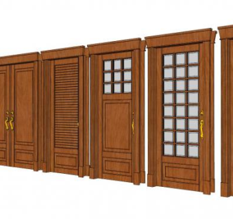 户外木门su模型下载_sketchup草图大师SKP模型