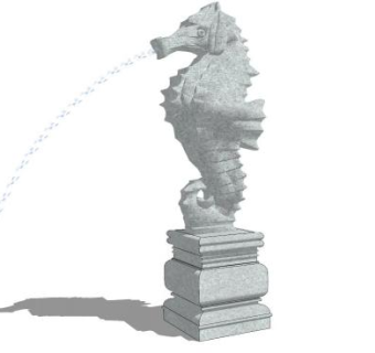 喷水雕像su模型下载_sketchup草图大师SKP模型