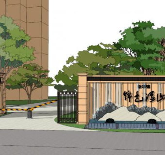 大门岗亭su模型下载_sketchup草图大师SKP模型
