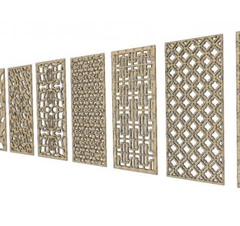 现代隔断su模型下载_sketchup草图大师SKP模型