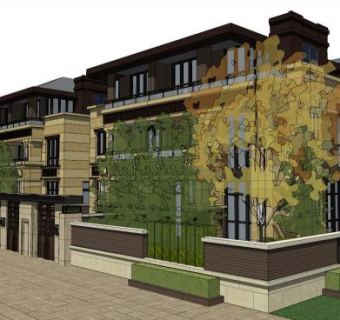 长风别墅su模型下载_sketchup草图大师SKP模型