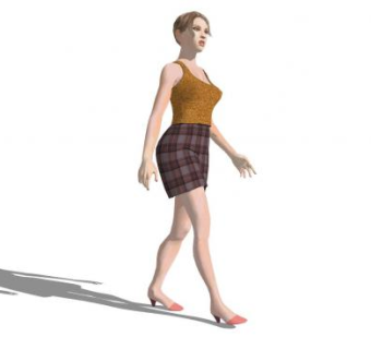 欧美短发女士SU模型下载_sketchup草图大师SKP模型