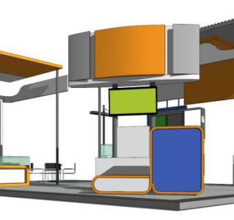 游戏展台设计su模型下载_sketchup草图大师SKP模型