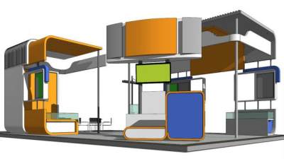 游戏展台设计su模型下载_sketchup草图大师SKP模型