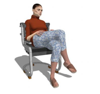 现代女士坐姿sketchup模型下载_sketchup草图大师SKP模型
