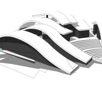 水边构筑物su模型下载_sketchup草图大师SKP模型