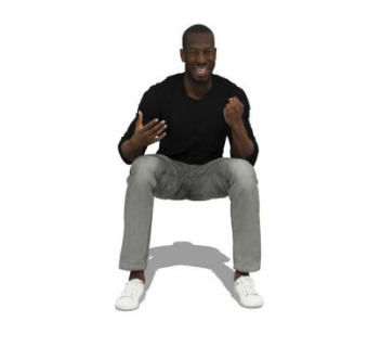 黑人男士坐姿SU模型下载_sketchup草图大师SKP模型