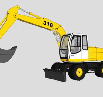 挖掘机铲土机的SKP模型_su模型下载 草图大师模型_SKP模型