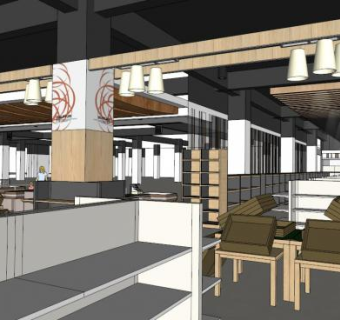 超市室内整体设计su模型下载_sketchup草图大师SKP模型
