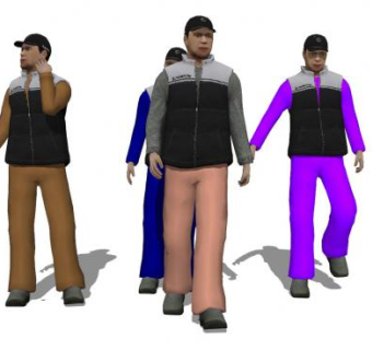 3D真人男人站姿SU模型下载_sketchup草图大师SKP模型