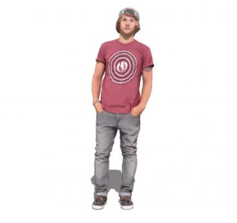 带棒球帽的青年SU模型下载_sketchup草图大师SKP模型