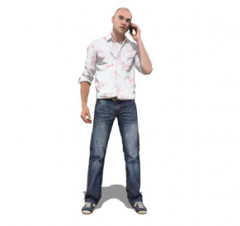 打电话的男士SU模型下载_sketchup草图大师SKP模型