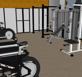 机械健身器材SU模型下载_sketchup草图大师SKP模型