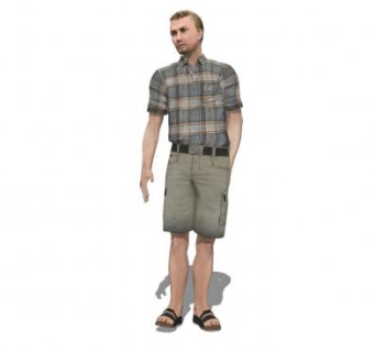 休闲格子装男士SU模型下载_sketchup草图大师SKP模型