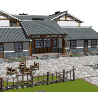 农村建筑su模型下载_sketchup草图大师SKP模型