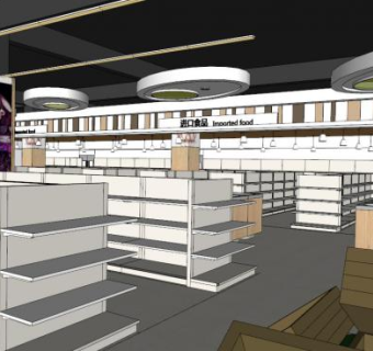 大型商场su模型下载_sketchup草图大师SKP模型