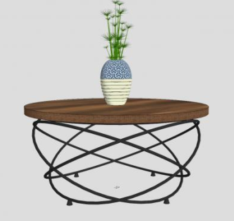 现代小圆桌SU模型下载_sketchup草图大师SKP模型