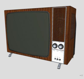 老式台式电视机SU模型下载_sketchup草图大师SKP模型