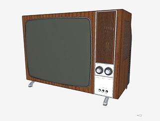老式台式电视机SU模型下载_sketchup草图大师SKP模型