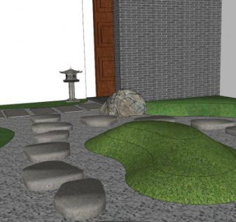 踏步石板su模型下载_sketchup草图大师SKP模型