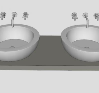 洗手带水龙头su模型下载_sketchup草图大师SKP模型