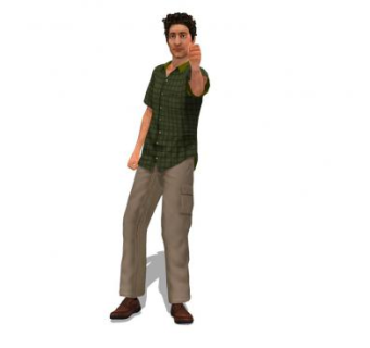 竖拇指的男人SU模型下载_sketchup草图大师SKP模型