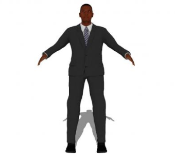 现代西装黑人男士SU模型下载_sketchup草图大师SKP模型