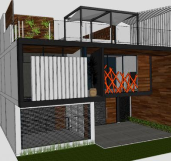 集装箱公寓su模型下载_sketchup草图大师SKP模型