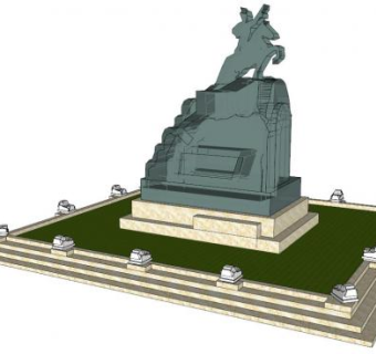 蒙古雕塑su模型下载_sketchup草图大师SKP模型