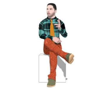跷二郎腿的男人sketchup模型下载_sketchup草图大师SKP模型