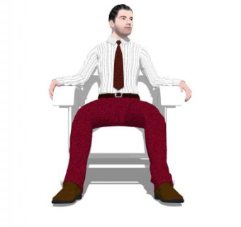 老板人物坐姿SU模型下载_sketchup草图大师SKP模型