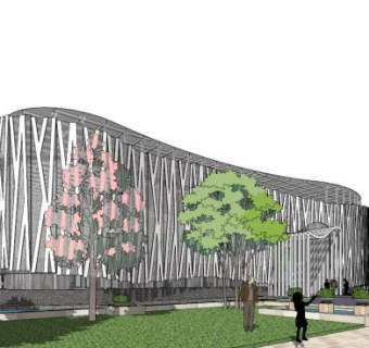 弧形会所su模型下载_sketchup草图大师SKP模型