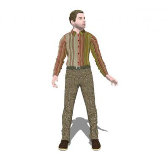 现代男士着装SU模型下载_sketchup草图大师SKP模型