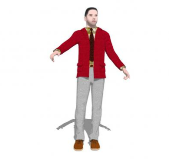 休闲西装男士SU模型下载_sketchup草图大师SKP模型