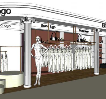 女服装店su模型下载_sketchup草图大师SKP模型