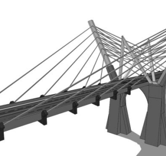 斜拉桥su模型下载_sketchup草图大师SKP模型