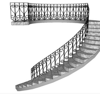 楼梯铁栏杆su模型下载_sketchup草图大师SKP模型