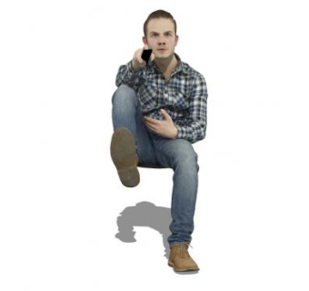 拿遥控器的男士坐姿SU模型下载_sketchup草图大师SKP模型