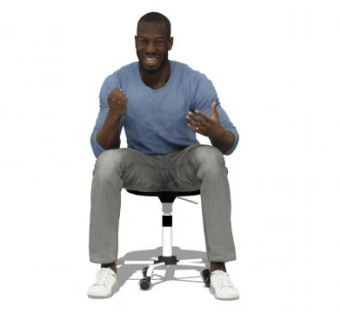 现代黑人男士坐姿SU模型下载_sketchup草图大师SKP模型