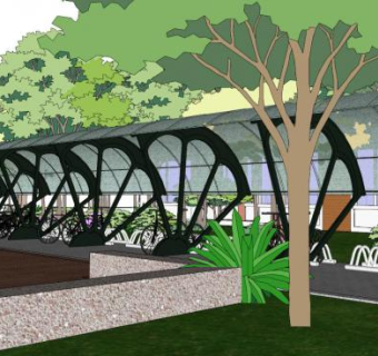 单车棚su模型下载_sketchup草图大师SKP模型