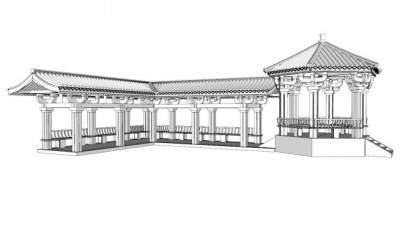 中式廊亭su模型下载_sketchup草图大师SKP模型