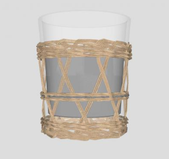 包边的玻璃蜡烛SU模型下载_sketchup草图大师SKP模型