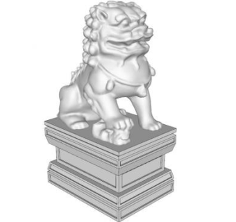 门口石狮子SU模型下载_sketchup草图大师SKP模型
