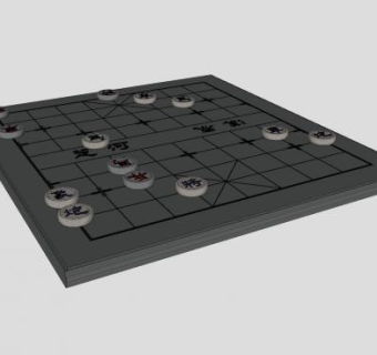 中国象棋摆放SU模型下载_sketchup草图大师SKP模型