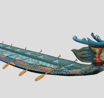 传统龙舟船su模型下载_sketchup草图大师SKP模型