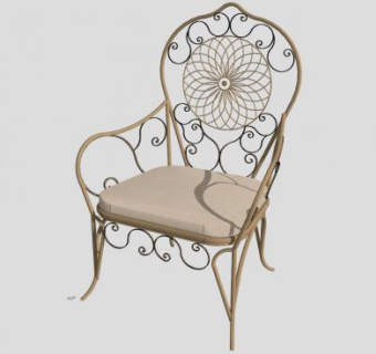 欧式单椅SU模型下载_sketchup草图大师SKP模型