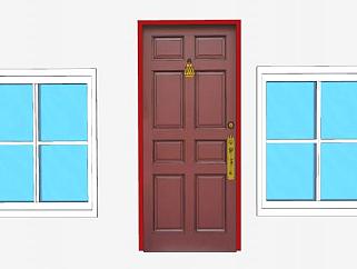 室内门和玻璃窗SU模型下载_sketchup草图大师SKP模型
